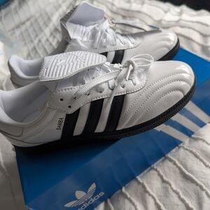 Adidas Samba Classic White with Black Stripes